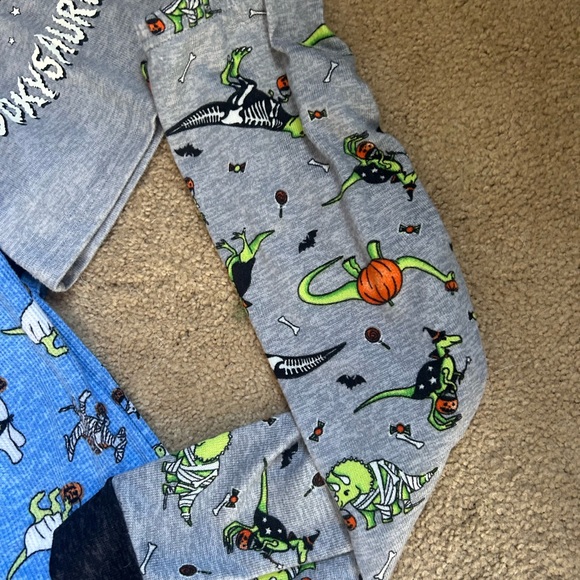 Kids Dinosaur Pajama Set - Blue and Gray - Picture 6 of 7
